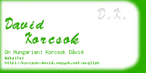 david korcsok business card