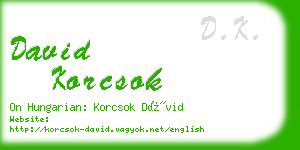 david korcsok business card